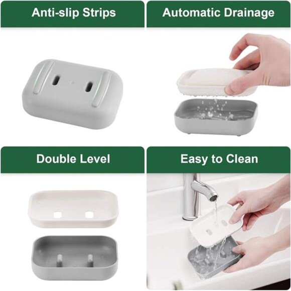 Bathroom Toothbrush Holder Organizer Set with Tumblers Soap Dish Counter Storage - Picture 6 of 7